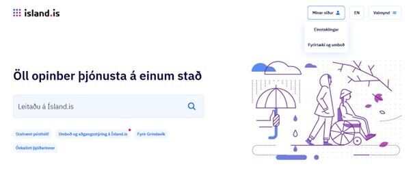 Skjáskot af island.is